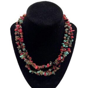 Colorful Vintage Chip Stone Necklace